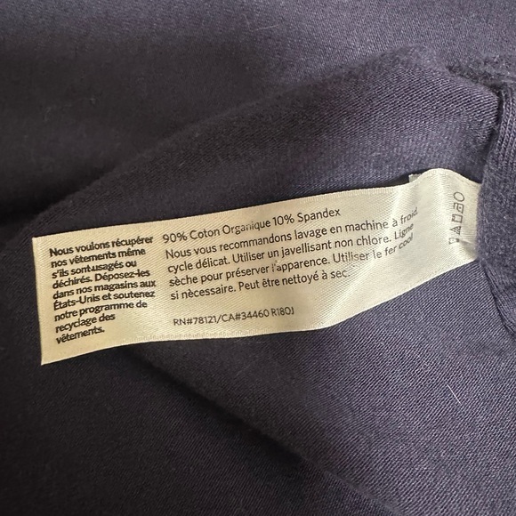 Eileen Fisher Women's Navy Organic Cotton Asymmetrical Zip Moto Jacket - Picture 6 of 6